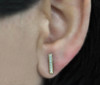 14k White Gold Diamond Vertical Bar Ear Cuffs