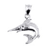 White Gold Swordfish Charm Pendant