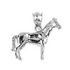 Solid White Gold Horse Charm Pendant