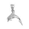 Shining Sterling Silver Dolphin Charm Pendant Necklace