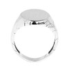 White Gold Nugget Band Oval Engravable Signet Ring