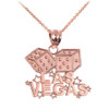 Rose Gold LAS VEGAS Dice Pendant Necklace