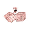 Rose Gold Dice Pendant Necklace