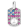 Sterling Silver Peace Symbol Pendant Necklace with Cubic Zirconia