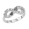 Silver Infinity CZ Four Birthstone Ring