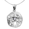 Sterling Silver Sand Dollar CZ Pendant Necklace