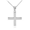 White Gold Greek Cross Pendant Necklace