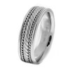 White Gold Comfort Fit Hand Braided Wedding Band