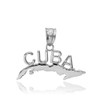 White Gold CUBA  Pendant Necklace