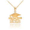 Gold "CLASS OF 2016" Graduation Pendant Necklace