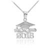 White Gold "CLASS OF 2016" Graduation Pendant Necklace