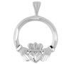 Claddagh Silver Diamond Cut Pendant