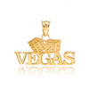 Gold VEGAS Dice Pendant Necklace