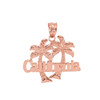 Rose Gold California Palm Tree Pendant Necklace