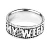 Sterling Silver "I LOVE MY WIFE" Statement Band Ring