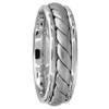 White Gold Wedding Band Hand Braided