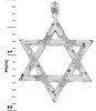 Jewish Charms and Pendants - Large White Gold Star of David Pendant