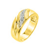 Solid Yellow Gold  Men's Diamond Wedding Band