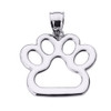 White Gold Dog Paw Print Pendant Necklace