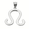 White Gold Leo August Zodiac Sign Pendant Necklace