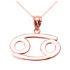 Rose Gold Cancer July Zodiac Sign Pendant Necklace