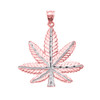 Rose Gold Marijuana Leaf Cannabis Charm Pendant