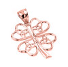 Rose Gold Celtic Trinity Knot Clover Pendant