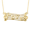 14k Yellow Gold Treble Clef with "LOVE" Script Pendant Necklace