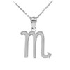 White Gold Scorpio Zodiac Sign Pendant Necklace