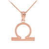 Rose Gold Libra Zodiac Sign Pendant Necklace