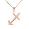 Rose Gold Sagattarius Zodiac Sign Pendant Necklace