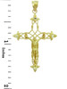 Yellow Gold Crucifix Pendant - The Fleur-de-Lis Crucifix