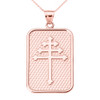 Rose Gold Maronite Cross Pendant Necklace