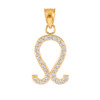 14K Gold Leo Zodiac Sign Diamond Pendant Necklace