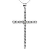 White Gold Cubic Zirconia Cross Pendant Necklace