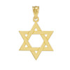 Yellow Gold Jewish Star of David Charm Pendant Necklace (Small)