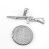 White Gold Rifle with Magazine Pendant Necklace