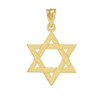 Solid Yellow Gold Jewish Star of David Pendant Necklace (Medium)