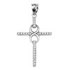 White Gold and Diamond Infinity Cross Pendant Necklace