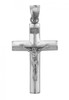 White Gold Line Crucifix Pendant