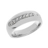 White Gold 0.5 Carat Cubic Zirconia Men's Wedding Band Ring