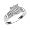 Elegant White Gold Three Row Micro Pave Diamond Engagement Ring