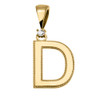 Yellow Gold High Polish Milgrain Solitaire Diamond "D" Initial Pendant Necklace