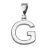 White Gold High Polish Milgrain Solitaire Diamond "G" Initial Pendant Necklace