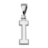 White Gold High Polish Milgrain Solitaire Diamond "I" Initial Pendant Necklace