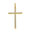 Yellow Gold Dainty Diamond Cross Pendant Necklace