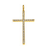 Yellow Gold Dainty Cubic Zirconia Cross Pendant Necklace