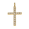 Elegant Yellow Gold Cubic Zirconia Cross Pendant Necklace