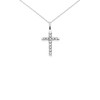 Dainty White Gold Cubic Zirconia Cross Charm Pendant Necklace