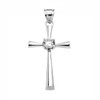 Beautiful White Gold Solitaire Diamond Cross Dainty Pendant Necklace